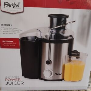 Parini Stainless Steel Multi-Speed Power Juicer - Silver & Black